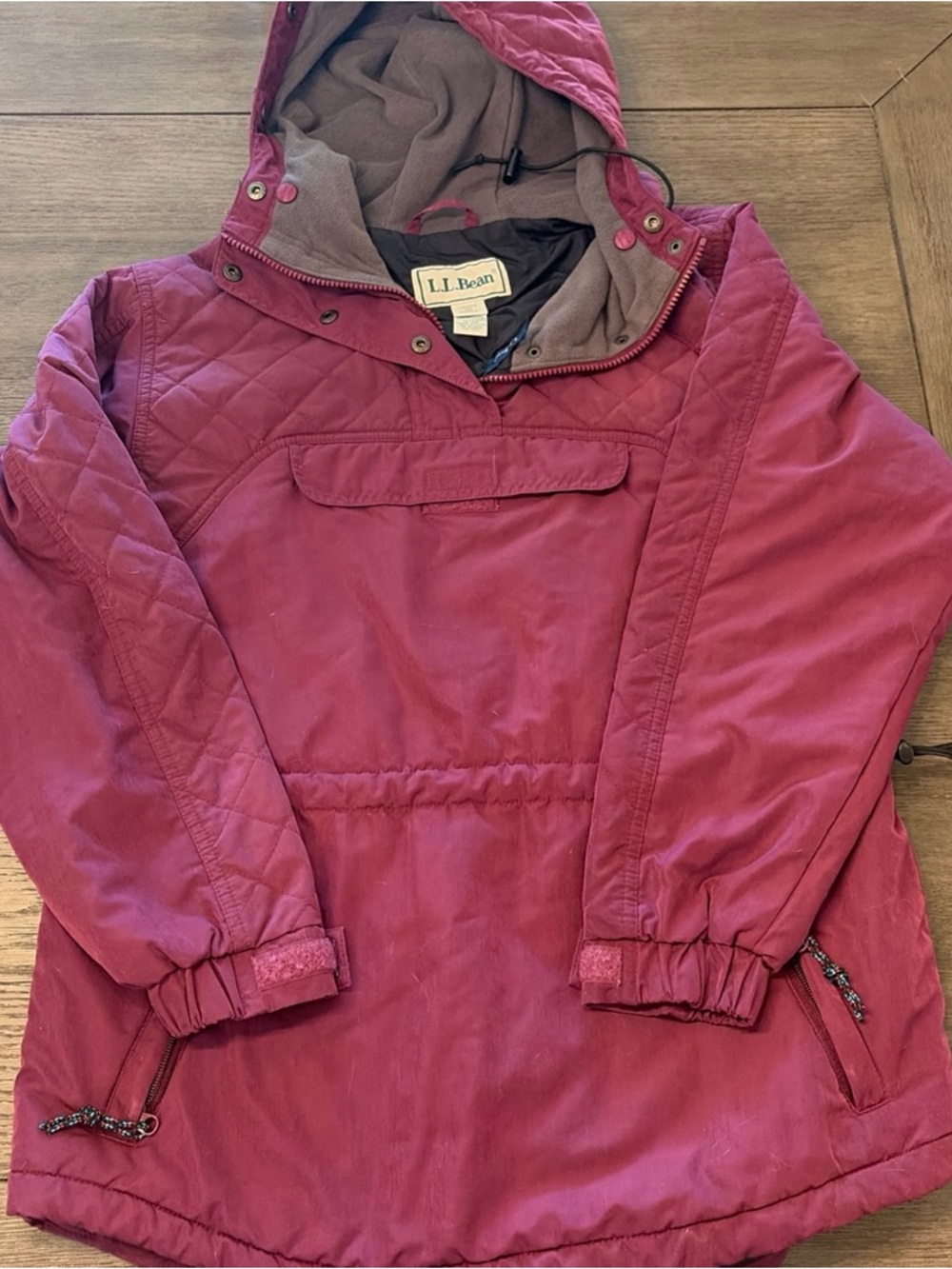 L.L. Bean Hooded Pullover Quilted Jacket Size Small Purpl